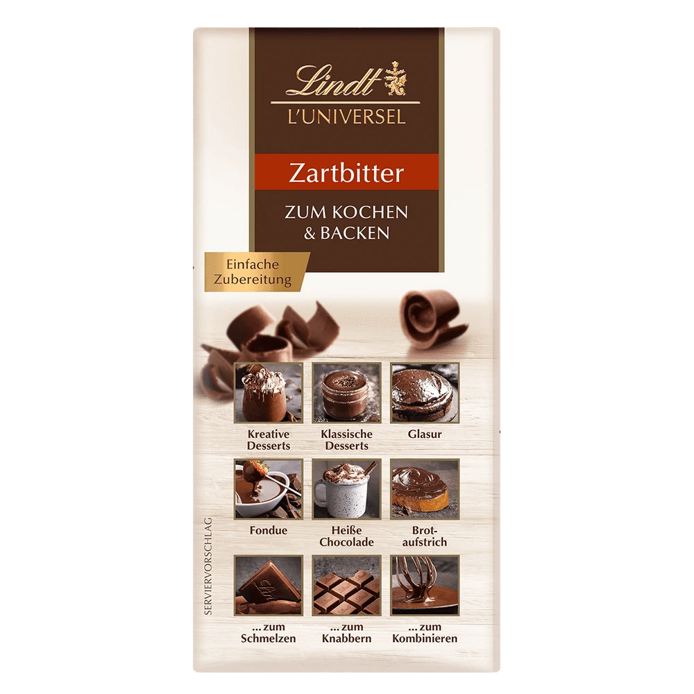 Lindt L'Universel Koch- und Back-Chocolade Zartbitter 200g