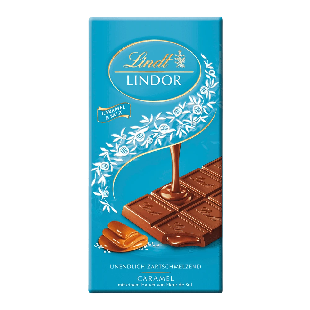 Lindt Lindor Caramel und Salz Schokolade mit Fleur de Sel 100g