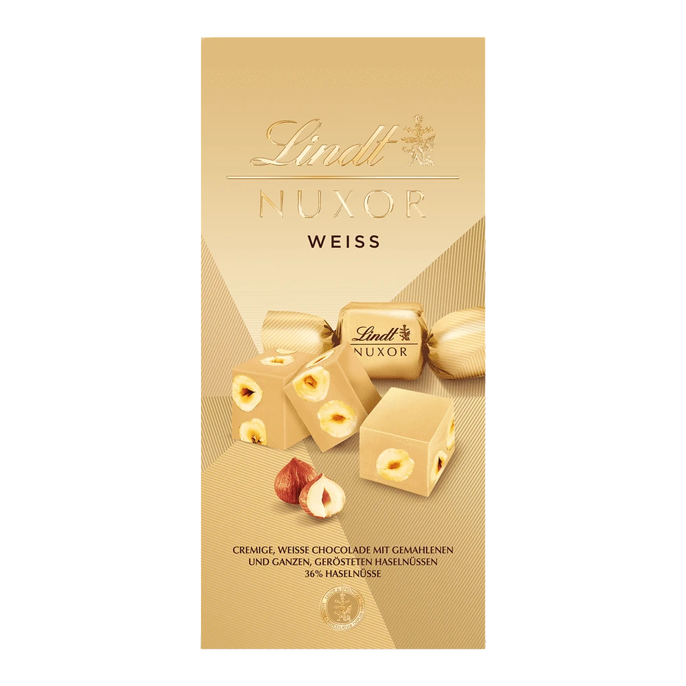 Lindt Nuxor Weiß Schokolade mit Haselnüssen 103g