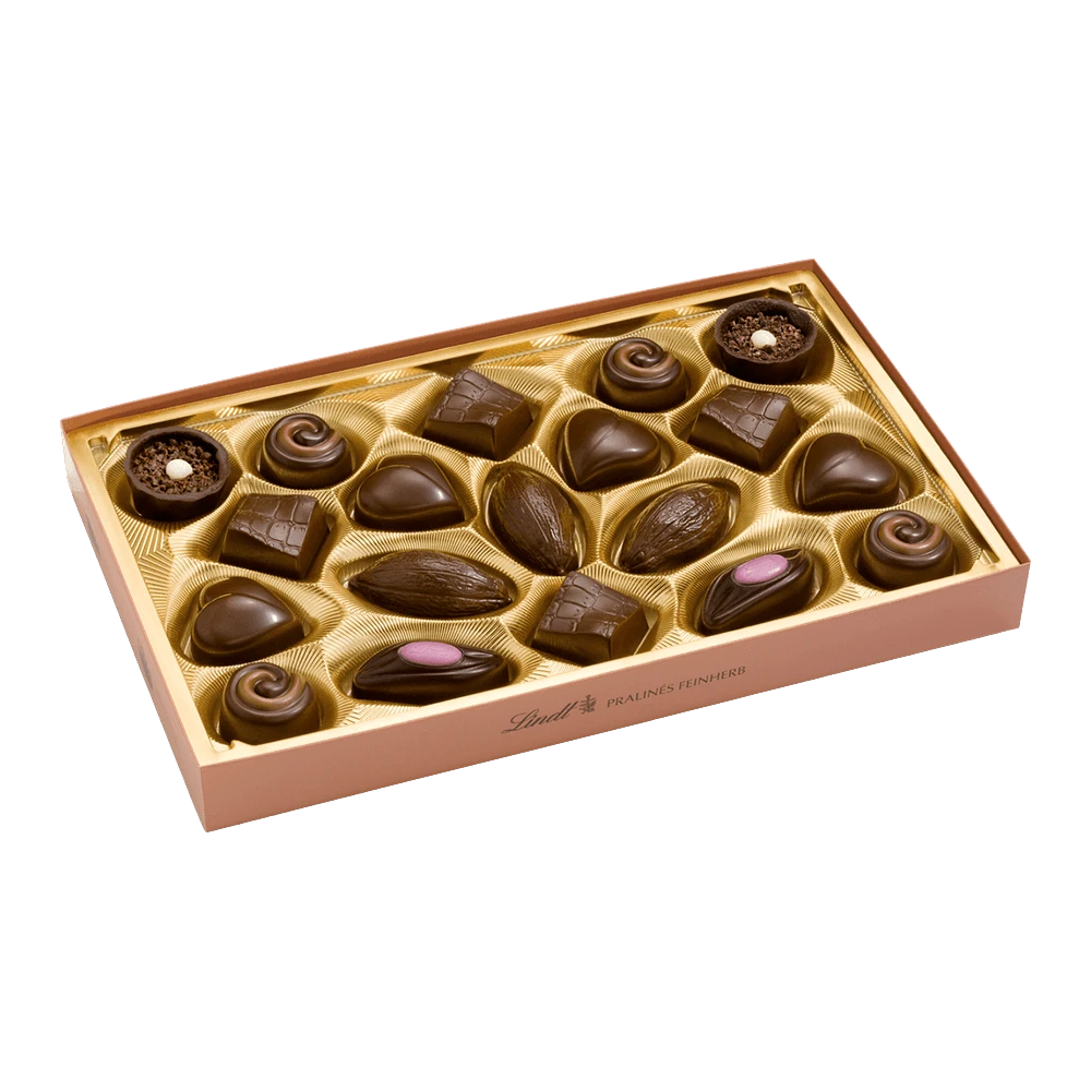 Lindt Pralines Feinherb Schokolade 200g Packung