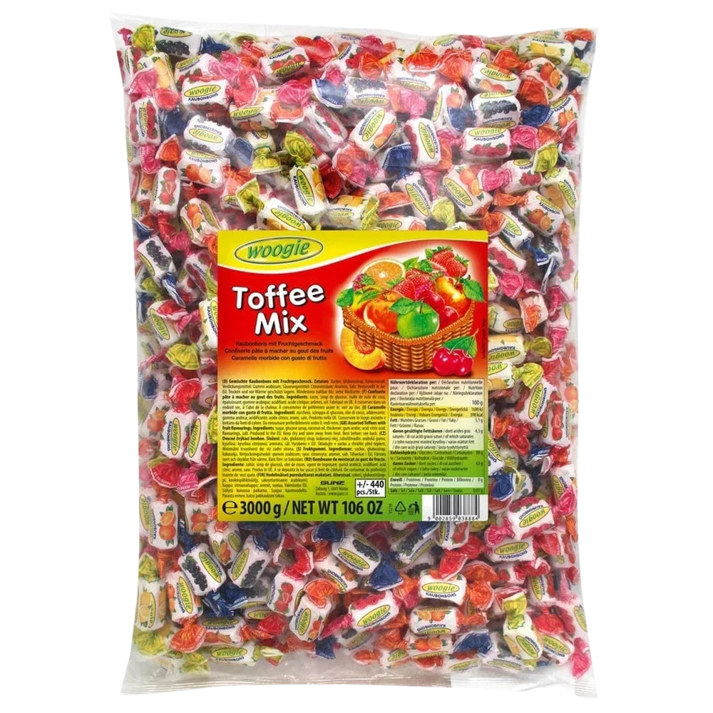 Woogie Kaubonbons Toffee Mix Fruchtgeschmack 3000g