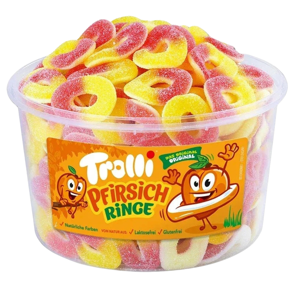 Trolli Saure Pfirsichringe Fruchtgummi 150 Stück 1200g