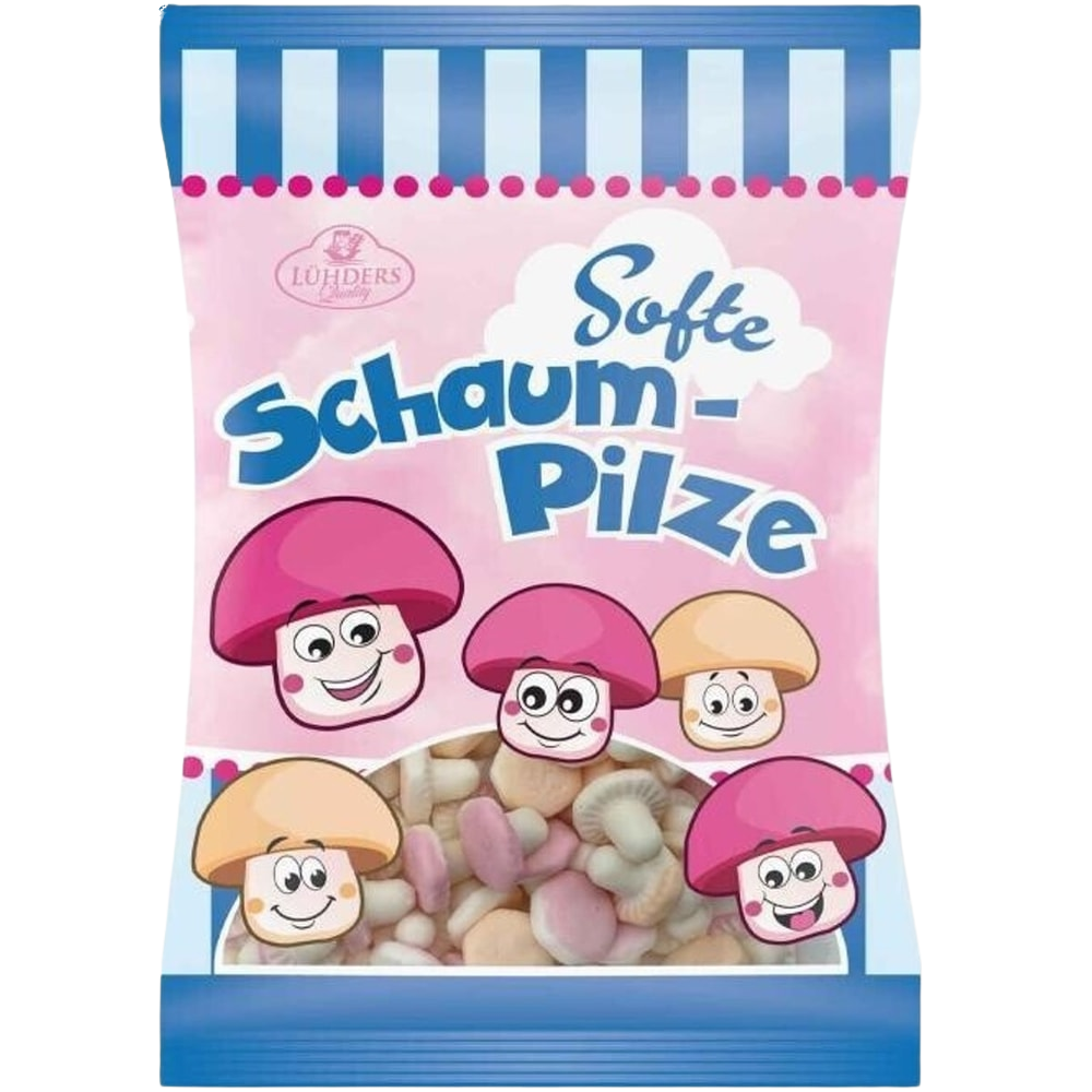Lühders Schaumpilze Fruchtgummi Apfel weich 100g