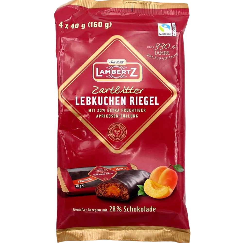 Lambertz Lebkuchen-Riegel Zartbitter mit Aprikosenfüllung 160 g