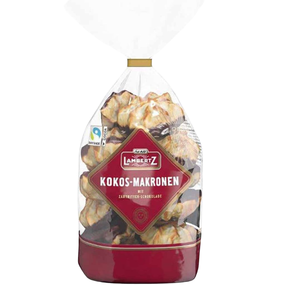 Lambertz Kokos Makronen mit Boden aus Zartbitterschokolade 200g