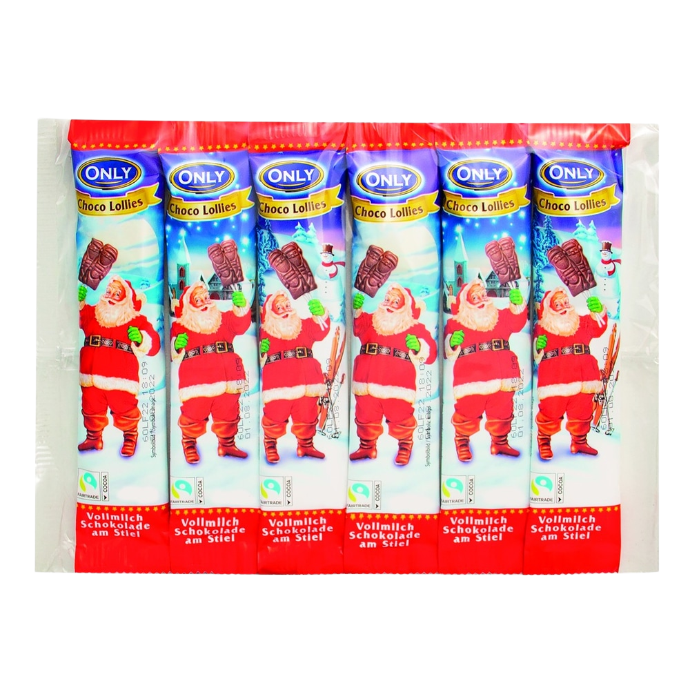 ONLY Weihnachten Vollmilchschokolollies am Stiel 6 x 13 g