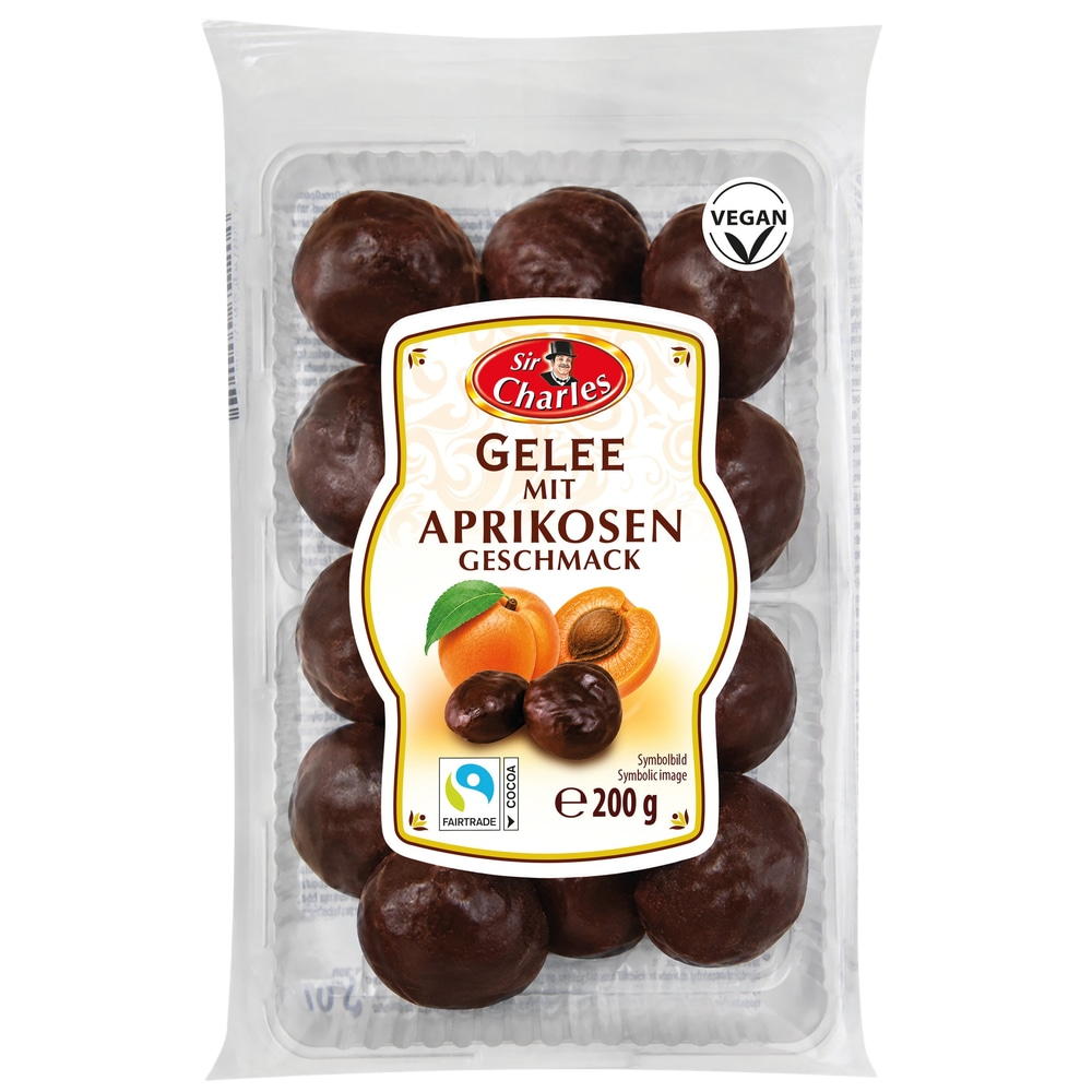 Sir Charles Gelee mit Aprikosengeschmack in Schokolade 200 g
