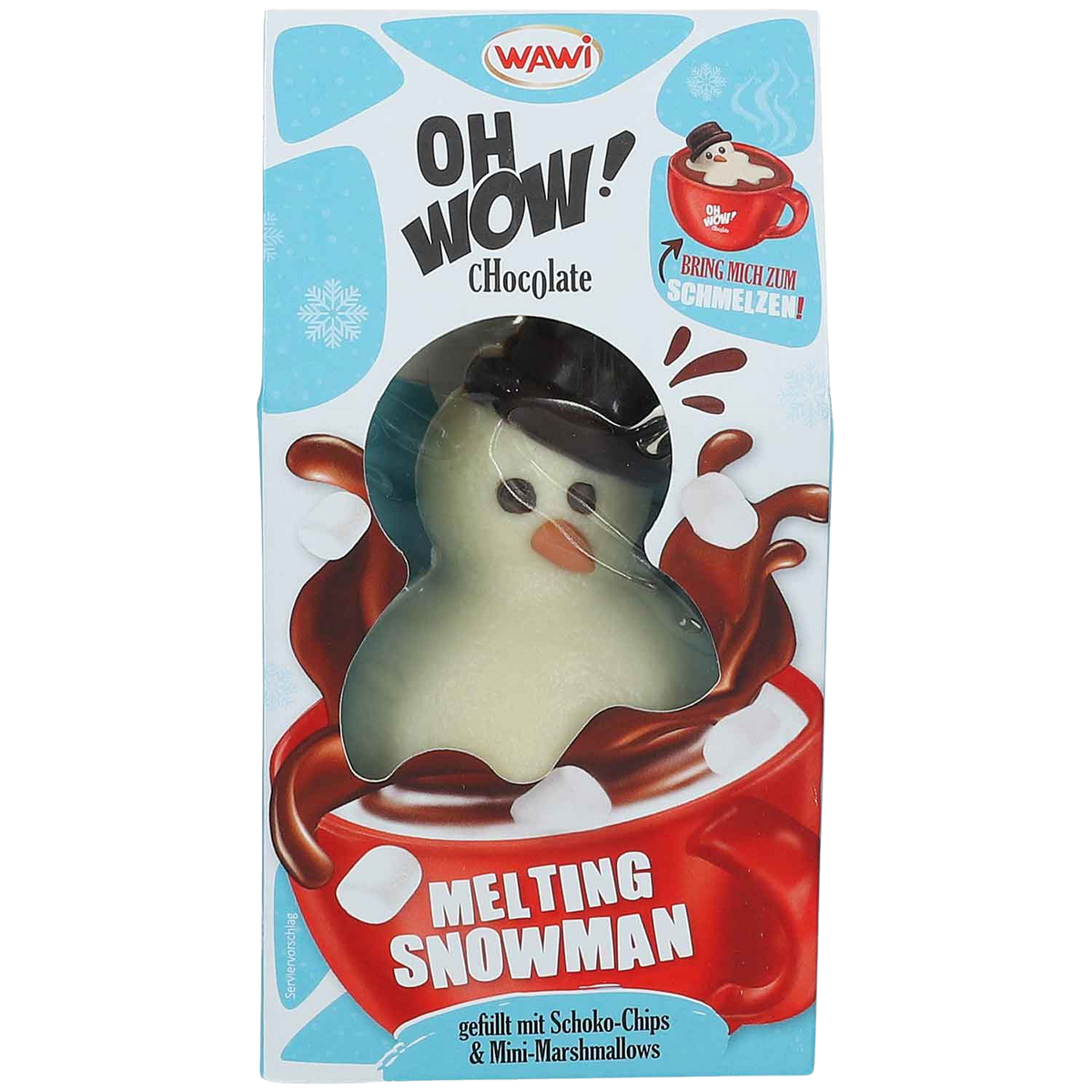 WAWI OH WOW! Melting Snowman aus weißer Schokolade 75 g