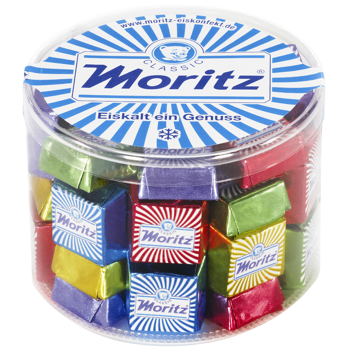 Moritz Classic Eiskonfekt-Würfel in der transparenten 400-g-Dose
