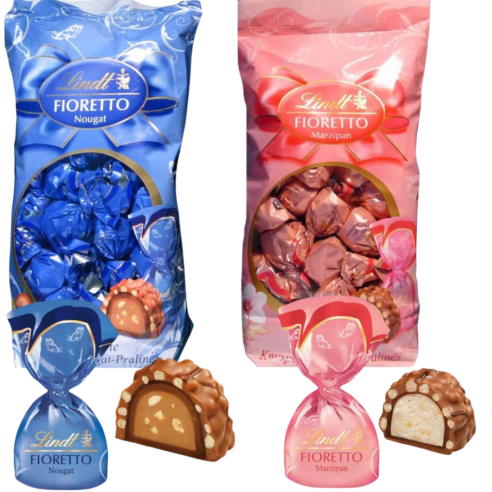 Lindt Fioretto Marzipan & Nougat 600 g – Alpenmilch Schokolade Crisp Pralinen
