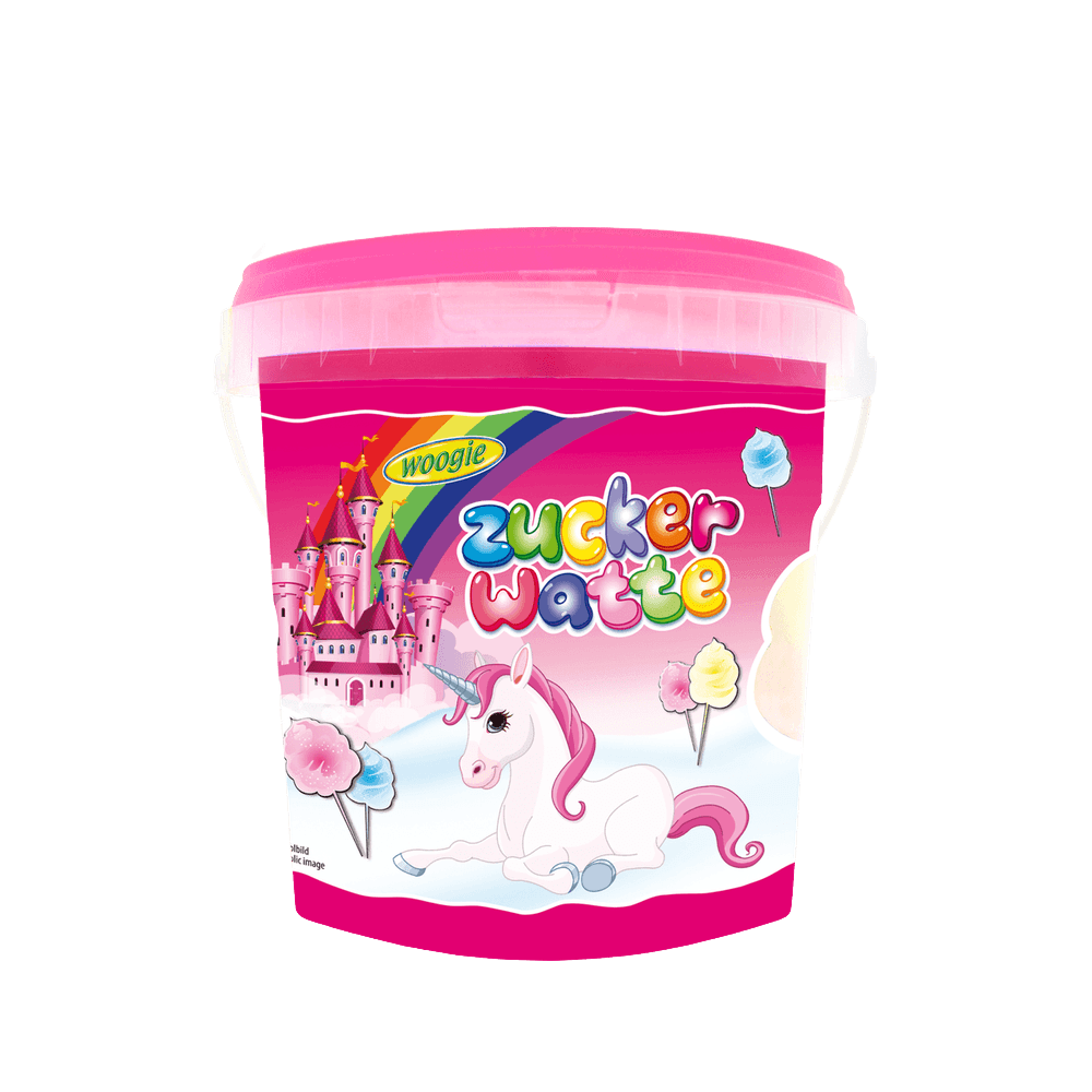 Woogie Einhorn Zuckerwatte Eimer 50g
