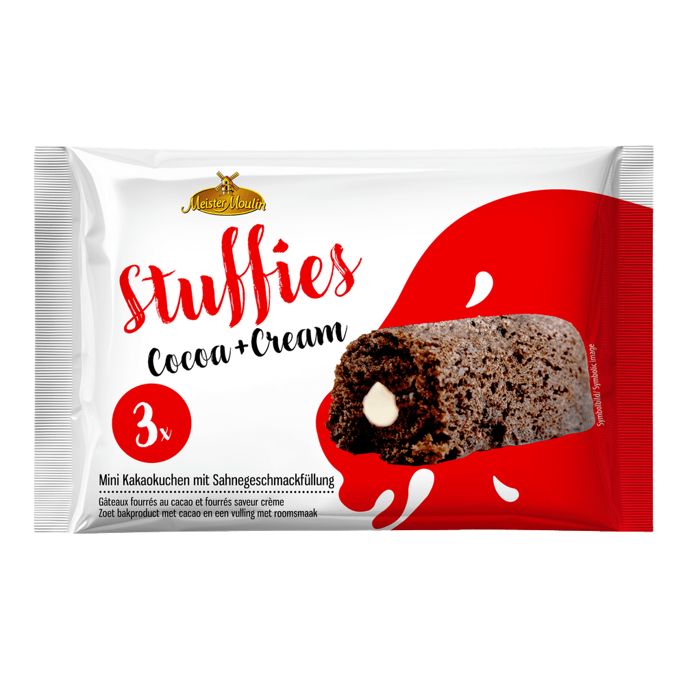 Meister Moulin Stuffies Mini Kakao-Kuchen mit Sahnecreme 3x45g