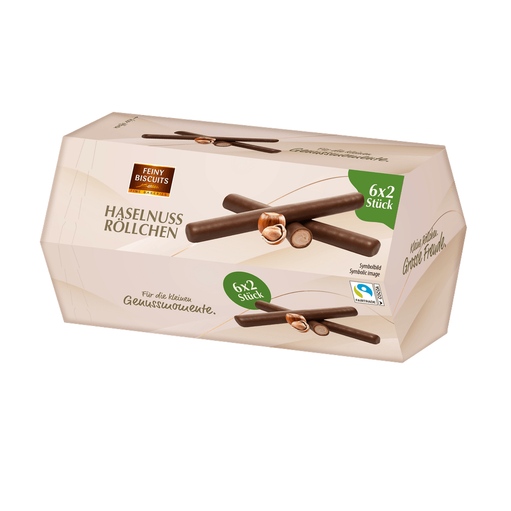 Feiny Biscuits Waffelröllchen Haselnuss 150g (6x25g)