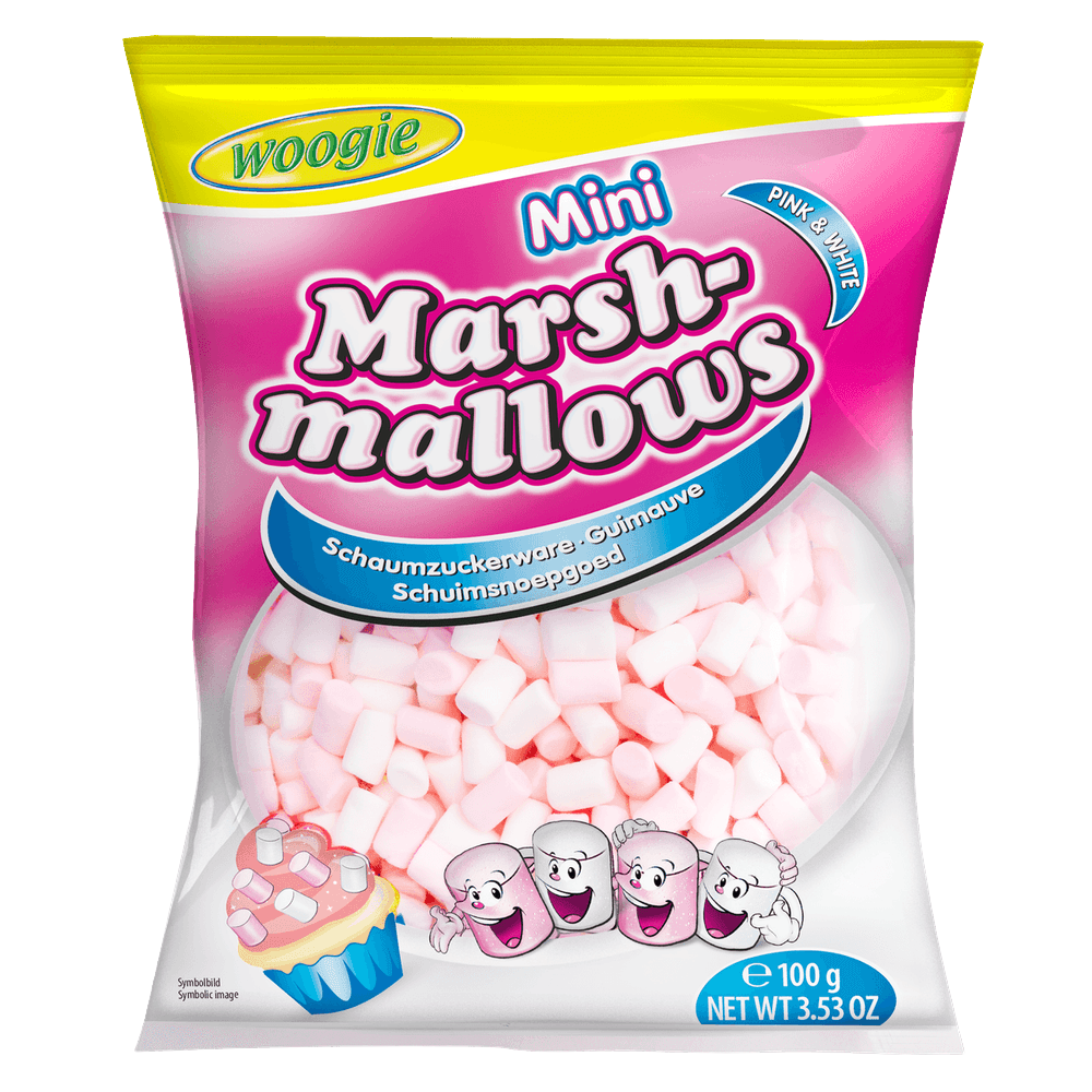 Woogie Mini Marshmallows Pink & Weiß 100g