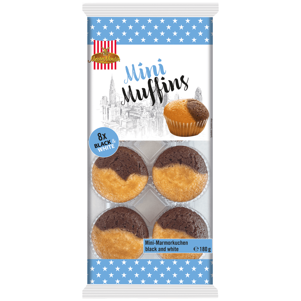 Meister Moulin Mini Muffins Black & White 8er 180g