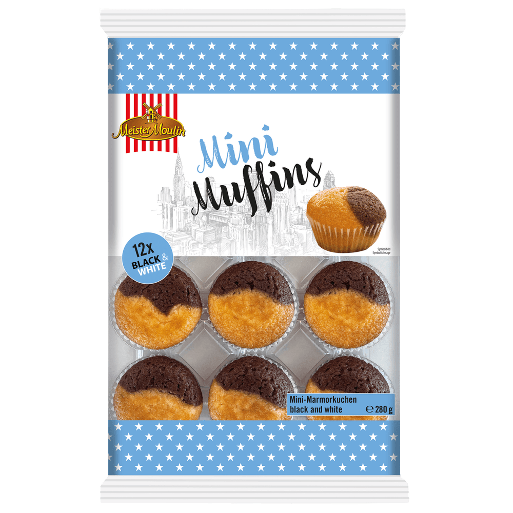 Meister Moulin Mini Muffins Black & White 12er 280g
