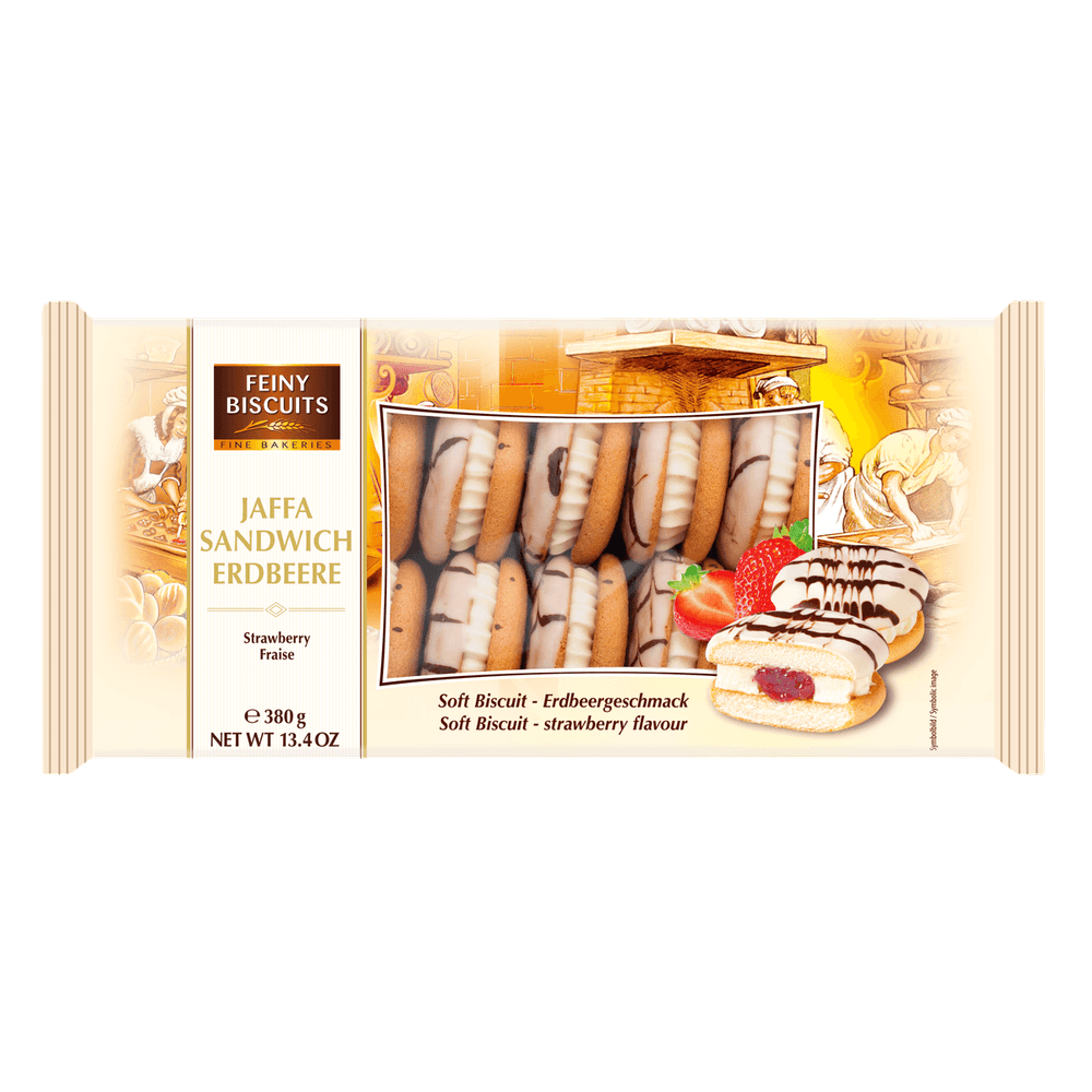 Feiny Biscuits Jaffa Sandwich Sahne-Erdbeere 380g