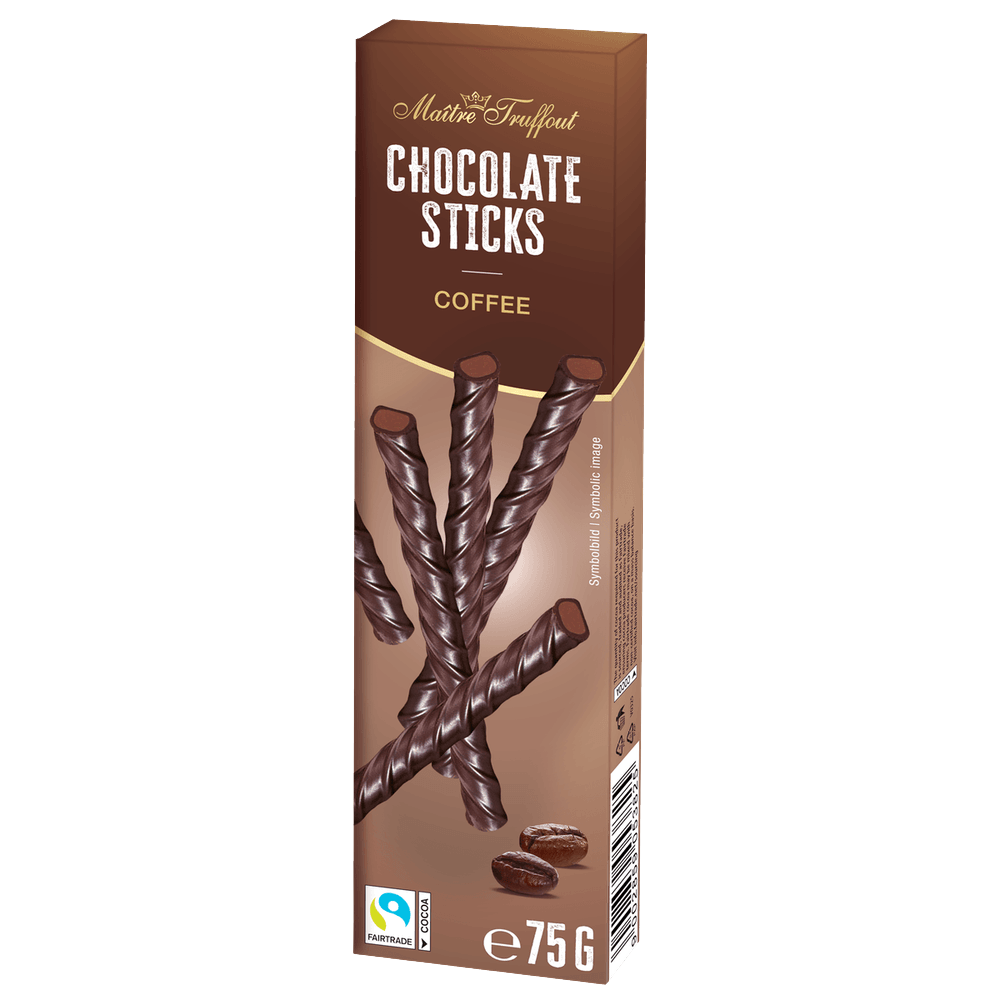 Maitre Truffout Zartbitterschokoladesticks Kaffee 75g