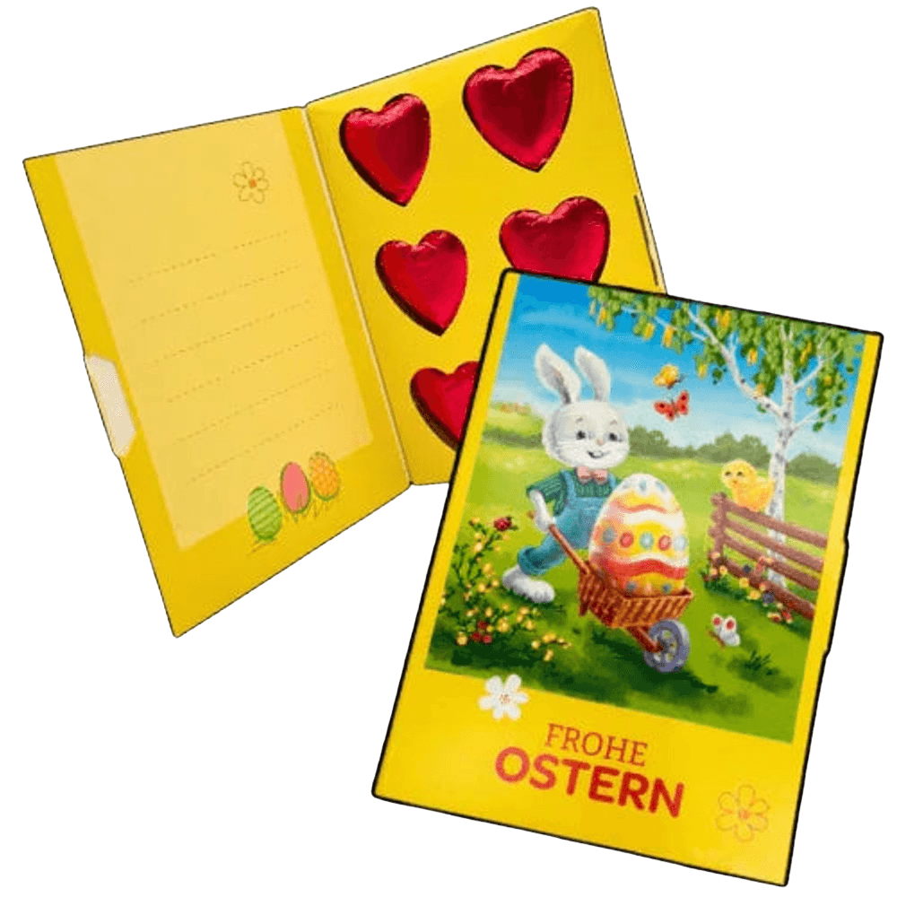 Storz Grußkarte Ostern Herz Vollmilch Schokolade 6x 9g, 54 g