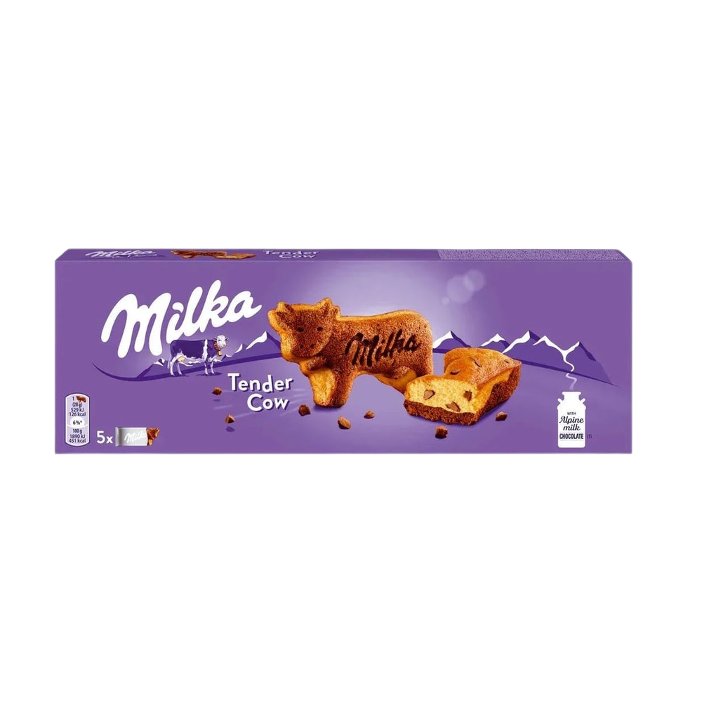 Milka Tender Cow Kuchen Alpenmilch Schokostückchen 140g