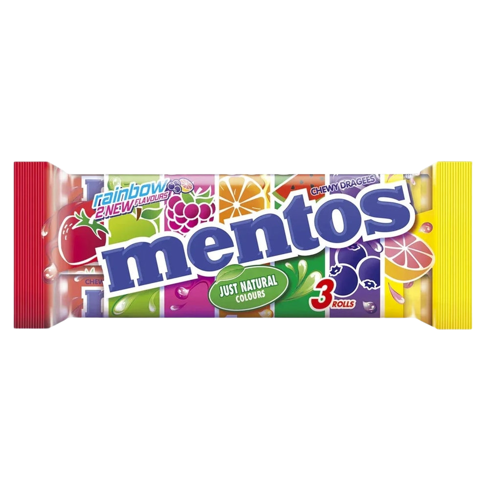 Mentos Rainbow Frucht Kaubonbon 3x37,5g