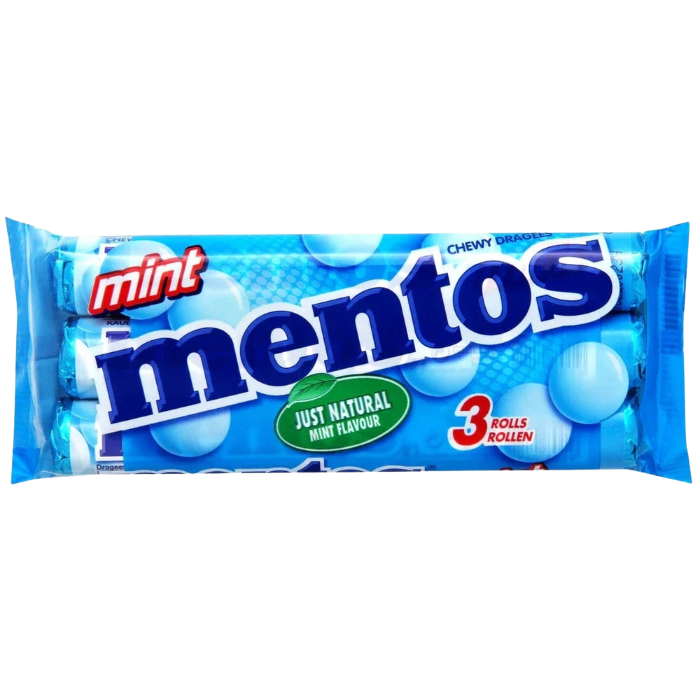 Mentos Minze Kaubonbon Dragees 3x38g