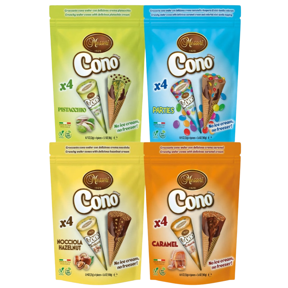 Cono Mini Waffelhoernchen Mix 4x25g = 100g Cremefüllung