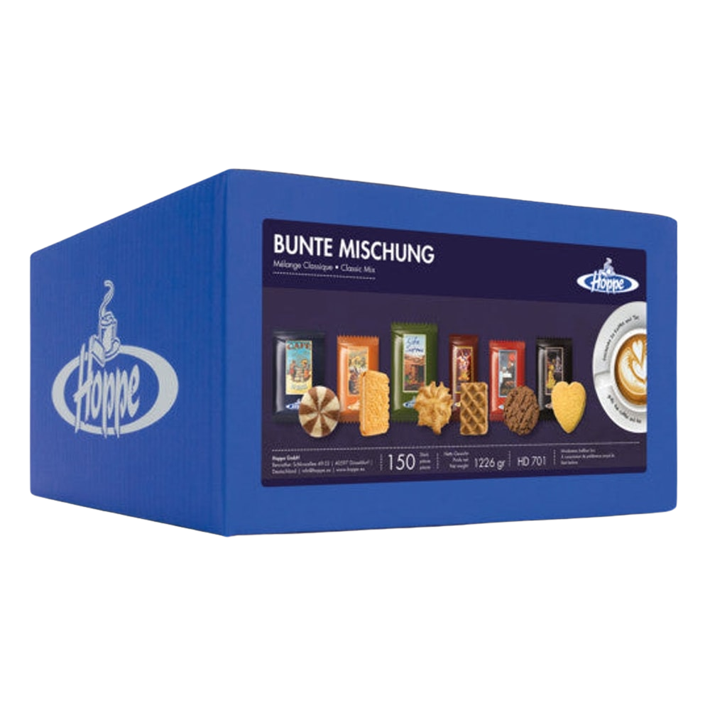 Hoppe Gebäck Bunte Mischung Kekse Sortiment 150 Stück 1226 g Kaffee HD701