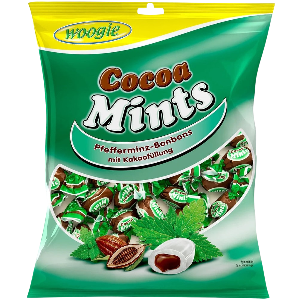 Woogie Pfefferminz Bonbons mit Kakaofüllung Pfefferminzbonbons 150g