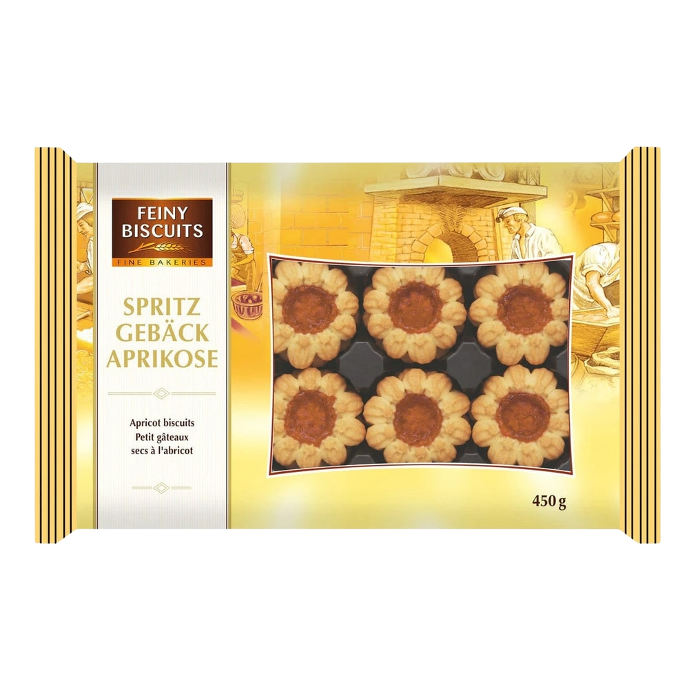 Feiny Biscuits Spritzgebäck Aprikose 450g Gebäck mit Aprikosenfüllung