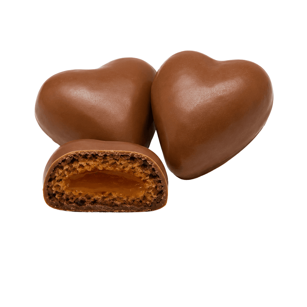 Braune Lebkuchen-Herzen Vollmilch Kirsche Bruch 500g