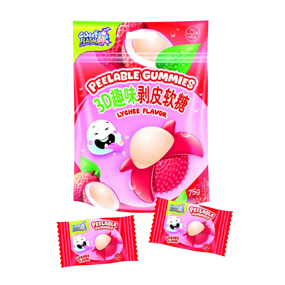 Sweet Flash Peelable Gummies Lychee 75g