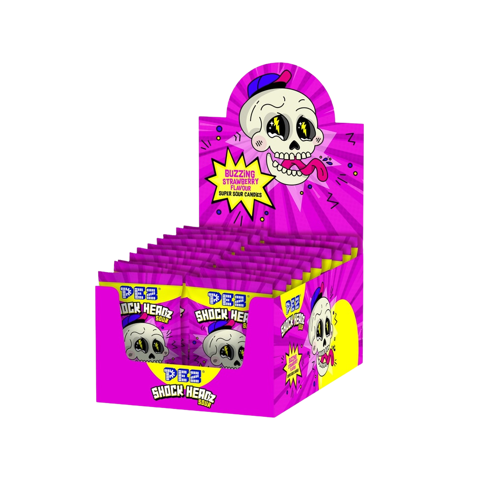 PEZ Shock Headz Erdbeere 25g