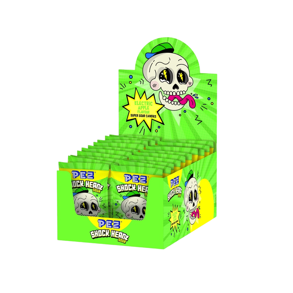 PEZ Shock Headz Grüner Apfel 25g