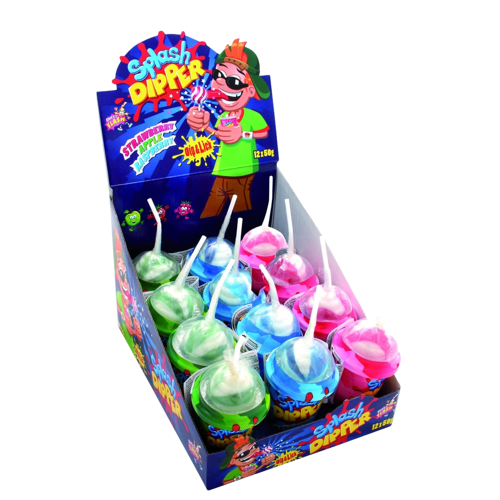Sweet Flash Splash Dipper Lollipop & Pulver 50g