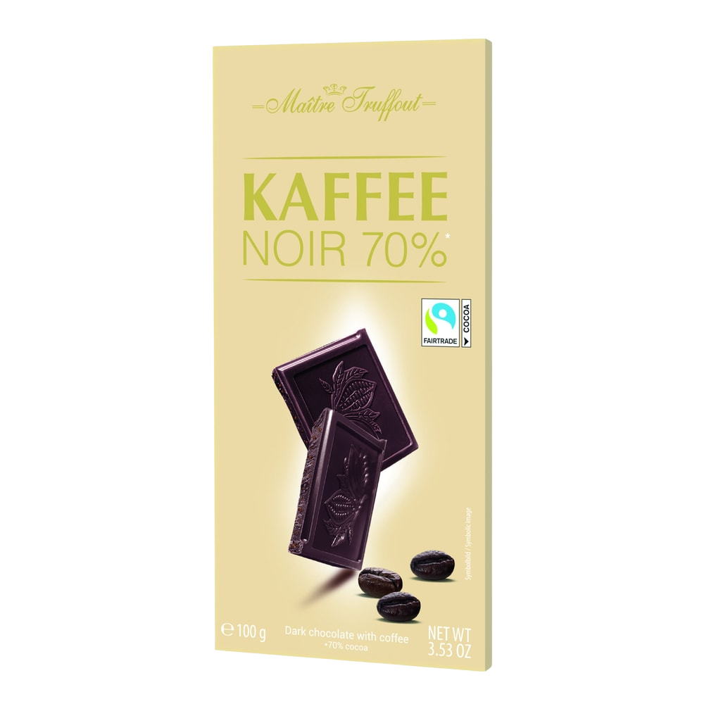Maître Truffout Zartbitterschokolade 70% mit Kaffee 100g