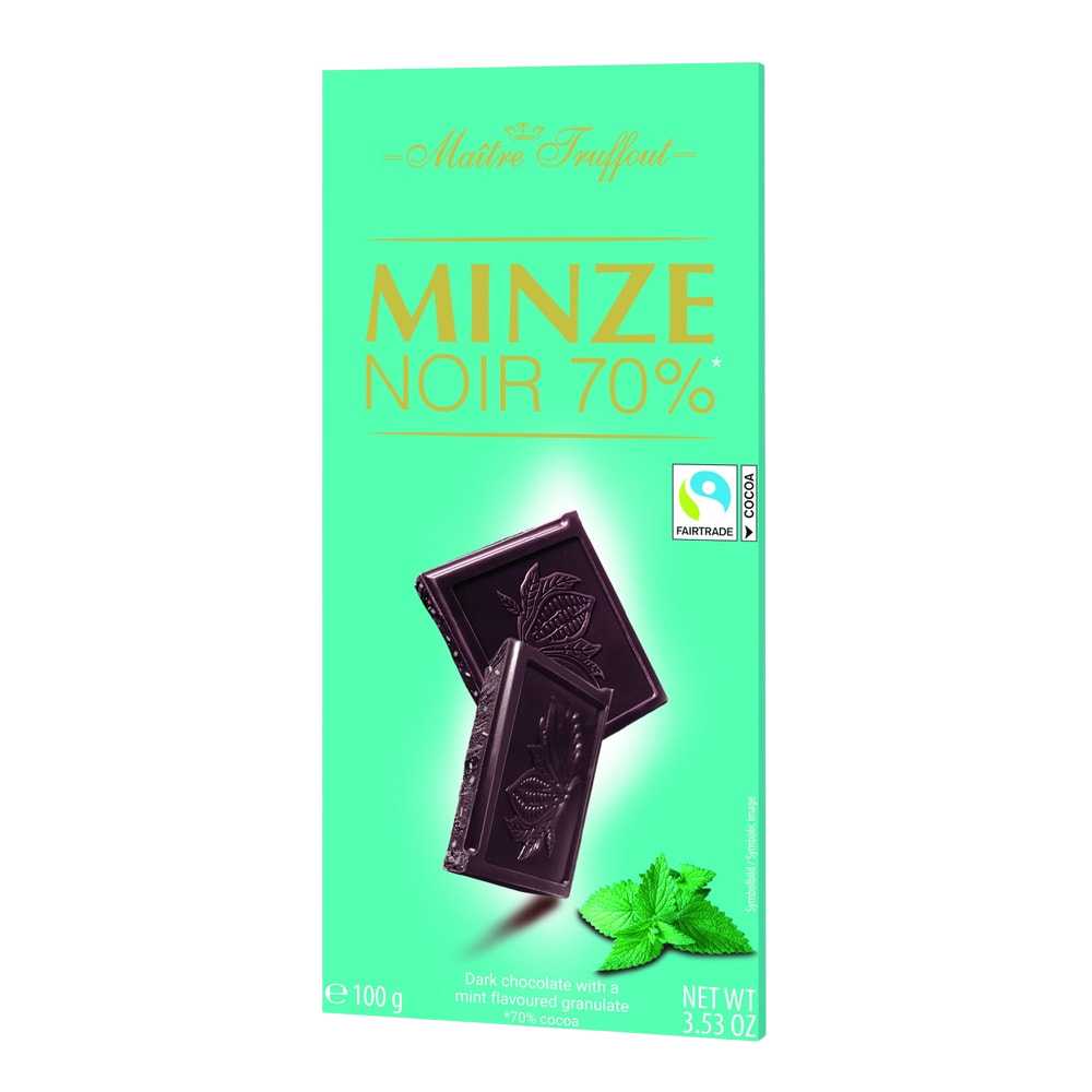 Maître Truffout Zartbitterschokolade 70% mit Minzgeschmack 100g