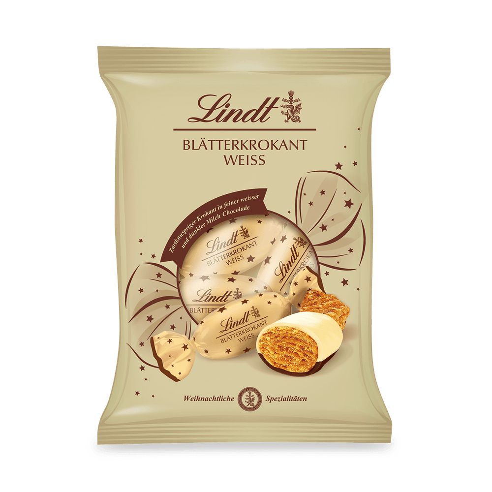 Lindt Blätterkrokant Zapfen Doppeldreh Weiß 90 g