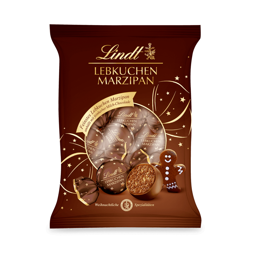 Lindt Lebkuchen-Marzipan 100 g im braun-goldenen Beutel