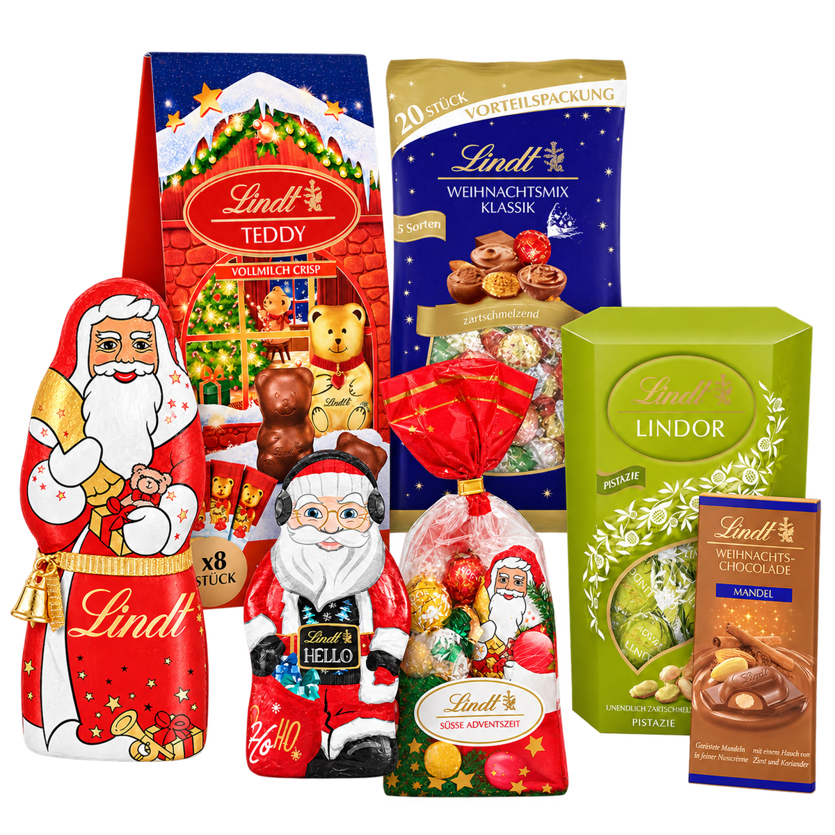 Inhalt der Weihnachtsbox Bunter Schokoladenteller - 1,328 kg - SB173