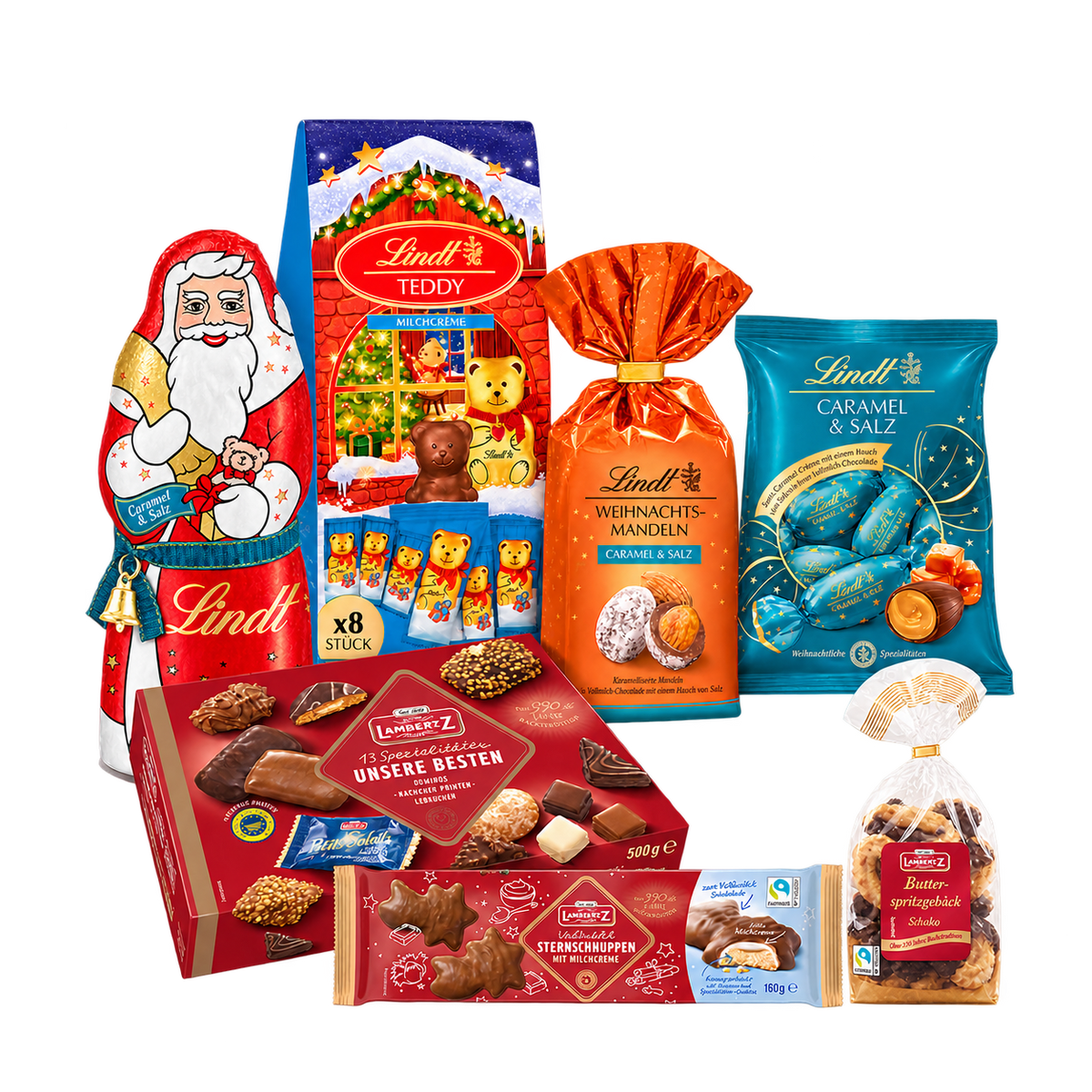 Inhalt der Weihnachtsbox Weihnachtsmann und Gebäck - 1,267 kg - SB178