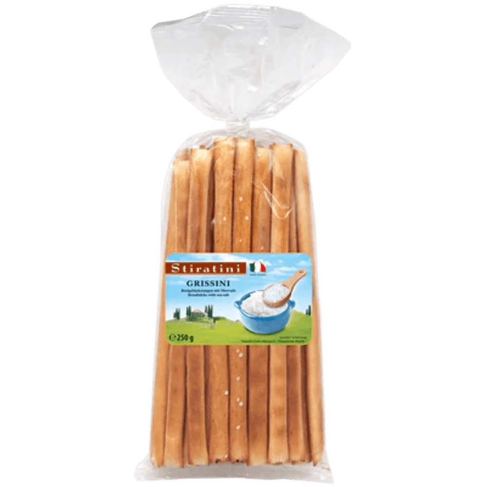 Stiratini Grissini Brotgebäckstangen mit Meersalz 250g