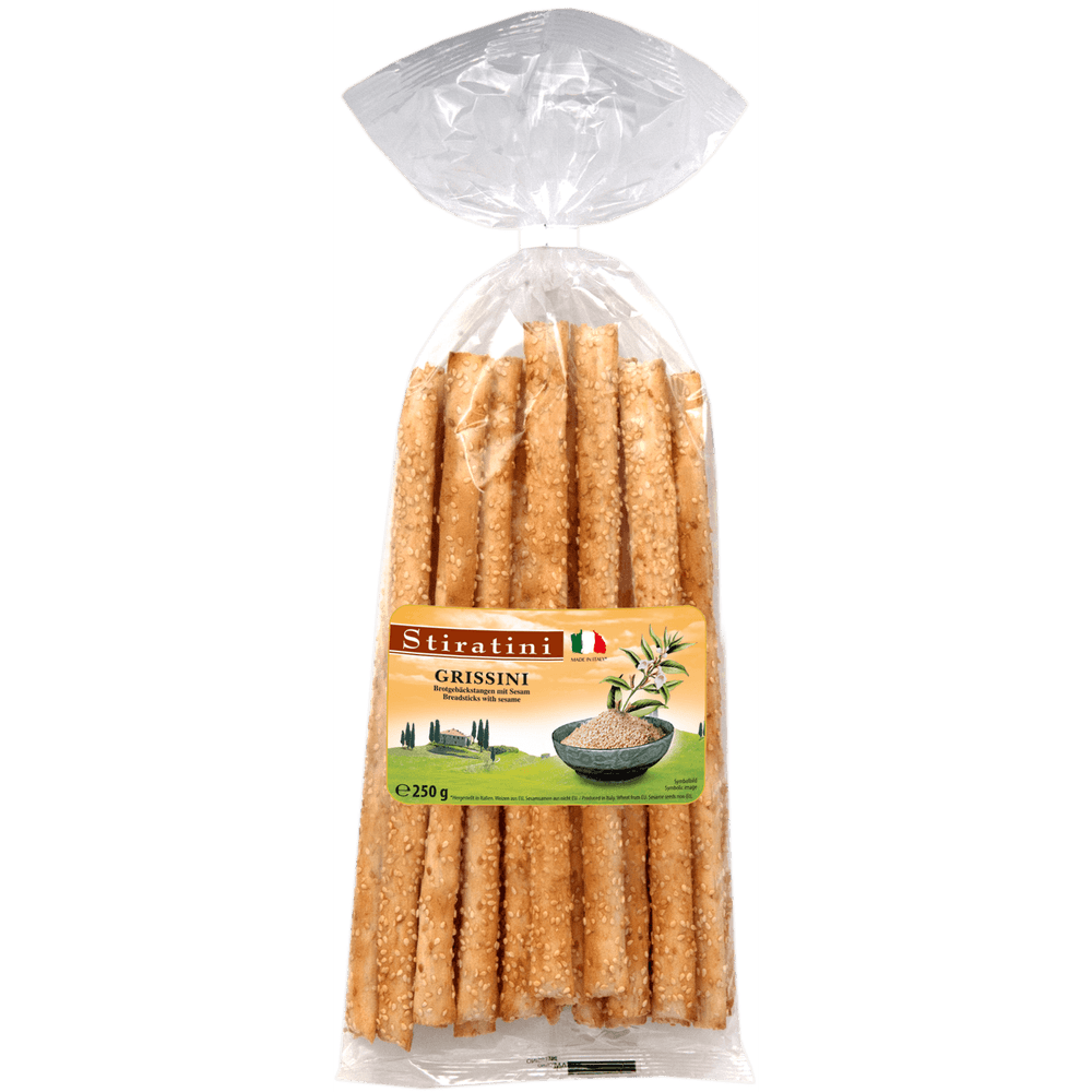 Stiratini Grissini Brotgebäckstangen mit Sesam 250g