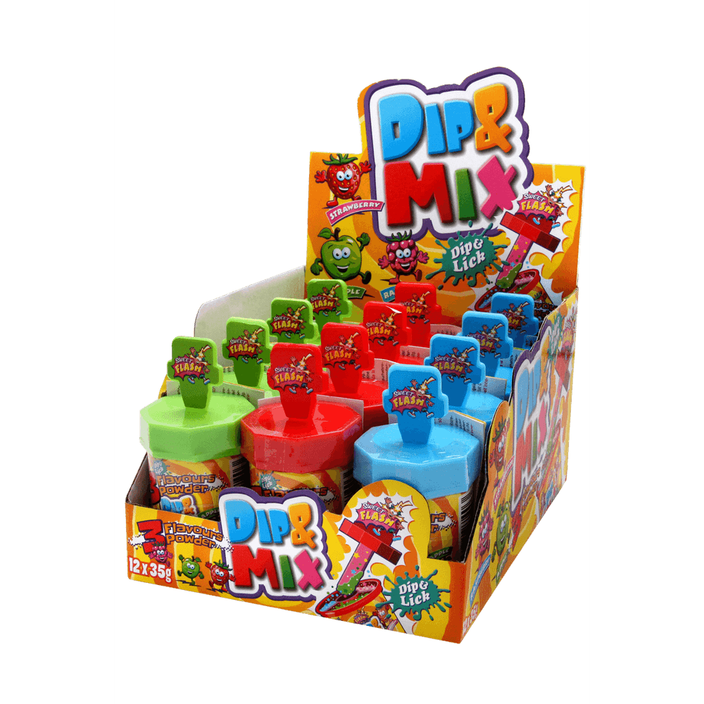 Sweet Flash Dip & Mix Lollipop & Pulver 35g