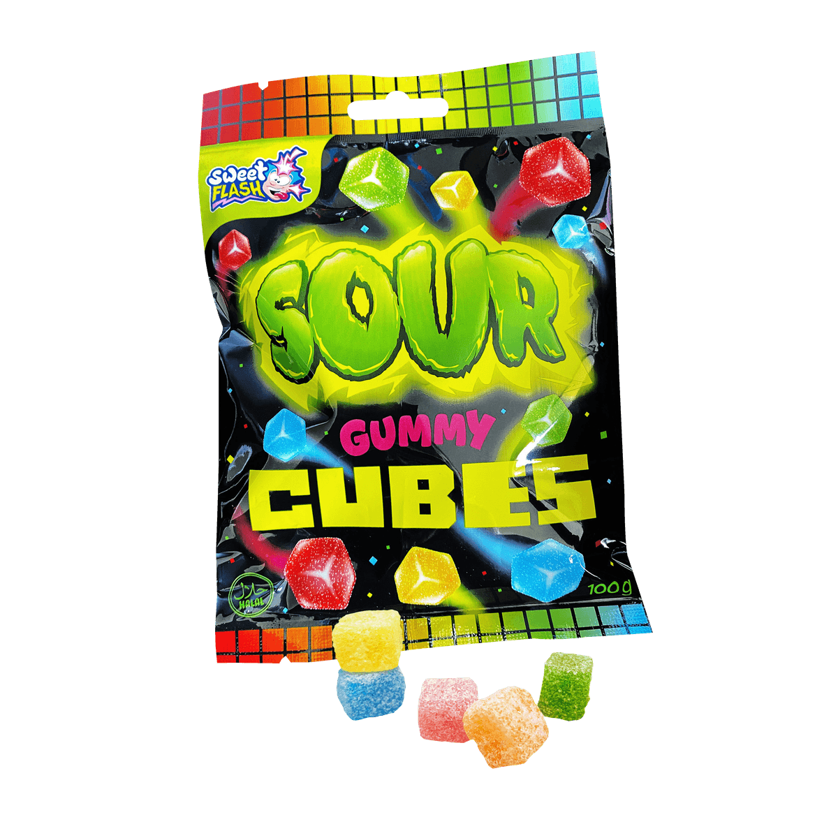 Sweet Flash Sour Gummy Cubes Fruchtgummi 100g 58c806-2