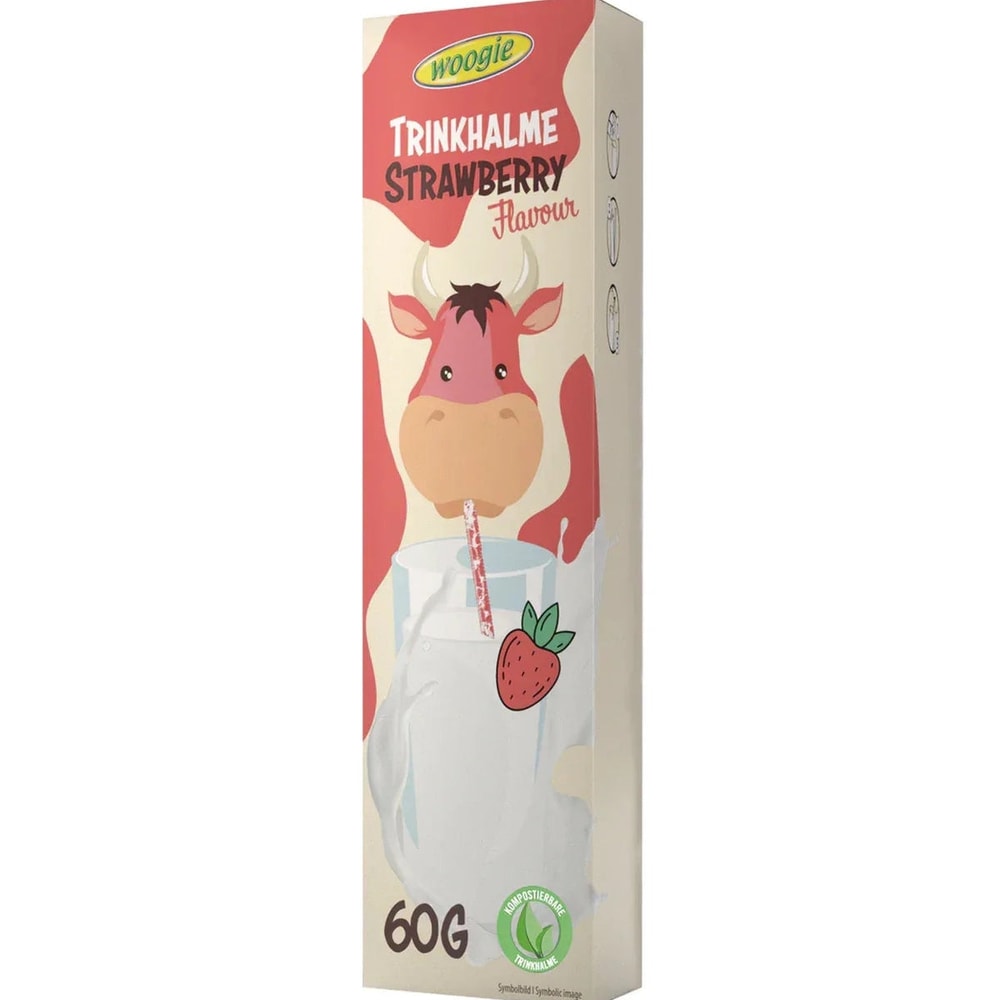 Trinkhalme Zuckerperlen 10x6g 60g Erdbeere Kakao Vanille, Auswählbar