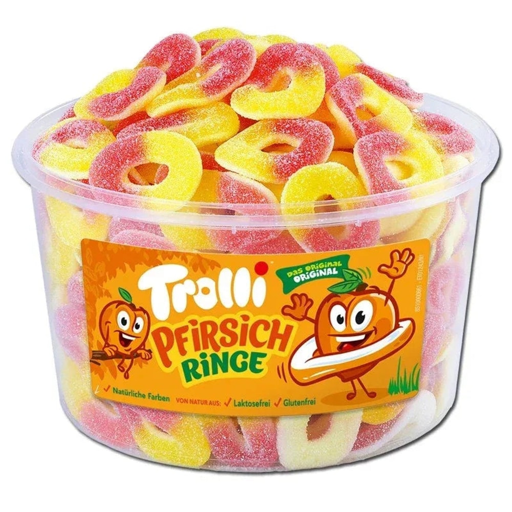 Trolli Saure Pfirsichringe Fruchtgummi 150 Stück 1200g
