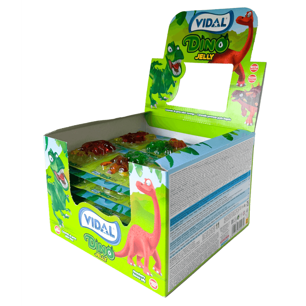 Vidal Dino Jelly Fruchtgummi Dinosaurier – 6 Stück, 66 g – Bunter Dino-Snack