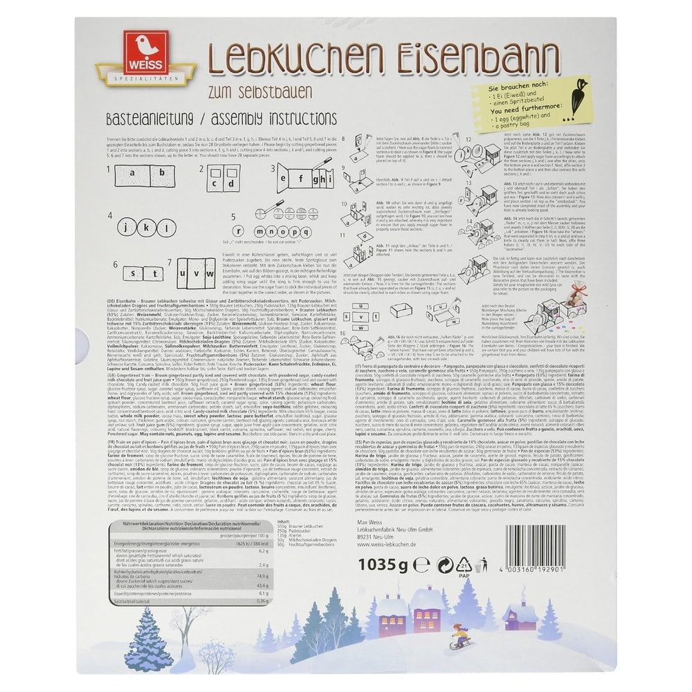 Weiss Lebkuchen Eisenbahn 1,035kg
