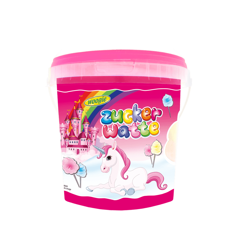 Woogie Einhorn Zuckerwatte Eimer 50g